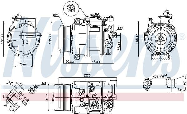 Compressor, air conditioning ** FIRST FIT ** 89412