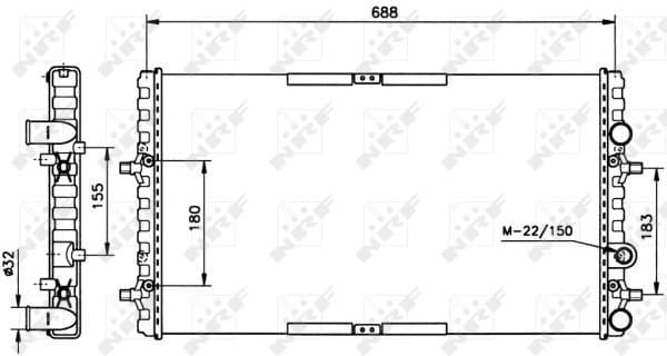 Radiator, engine cooling 52160