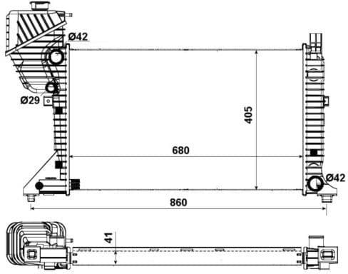 Radiator, engine cooling Economy Class 55348A