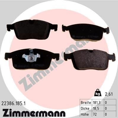 Brake Pad Set, disc brake 22386.185.1