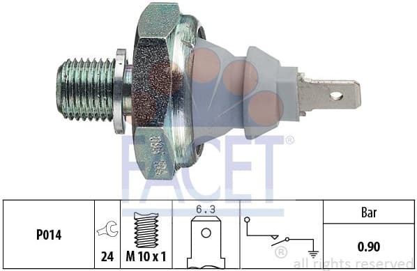 Oil Pressure Switch Made in Italy - OE Equivalent 7.0095 - image 2