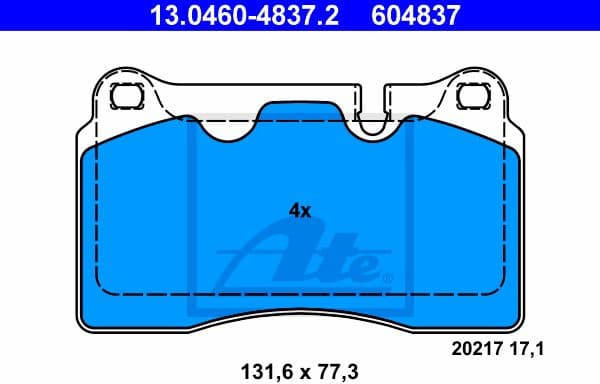 Brake Pad Set, disc brake 13.0460-4837.2 - image 2
