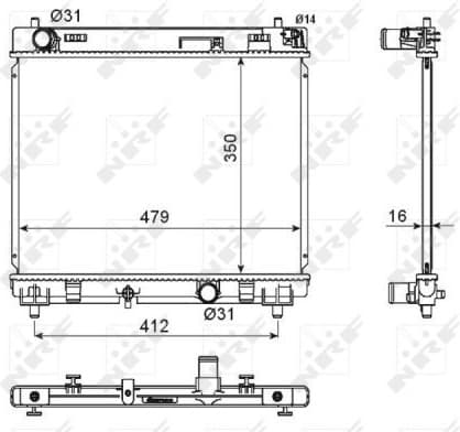 Radiator, engine cooling 53667