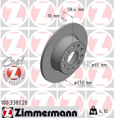 Brake Disc COAT Z 100.3381.20