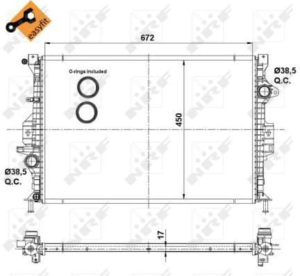 Radiator, engine cooling EASY FIT 53737