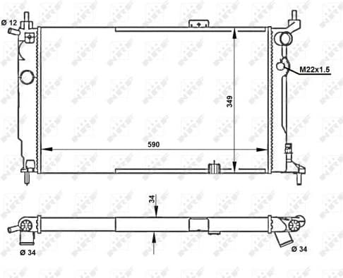 Radiator, engine cooling 52204