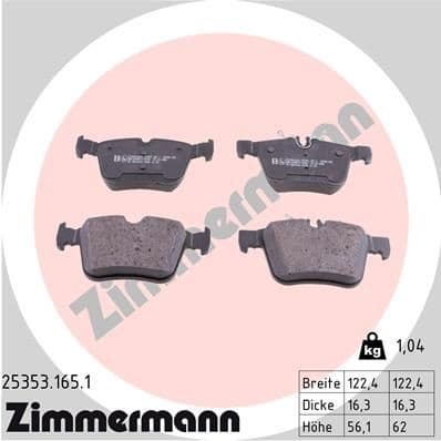 Brake Pad Set, disc brake 25353.165.1
