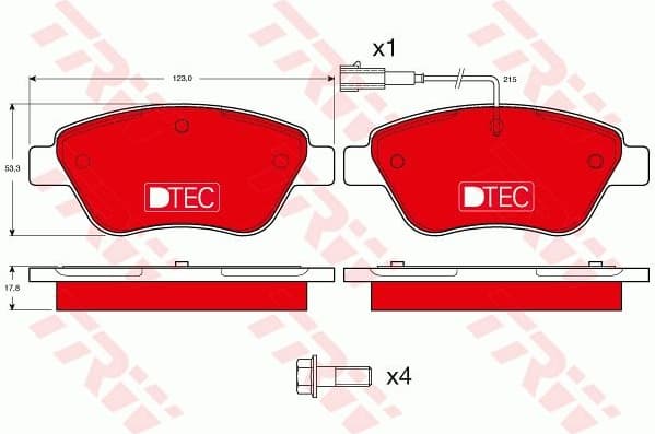 Brake Pad Set, disc brake DTEC COTEC GDB1482DTE