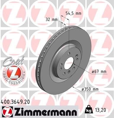 Brake Disc COAT Z 400.3649.20