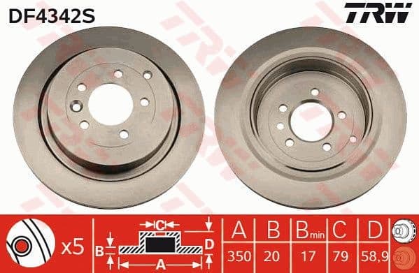 Brake disc, 1pcs REAR, Top Quality DF4342S - image 4