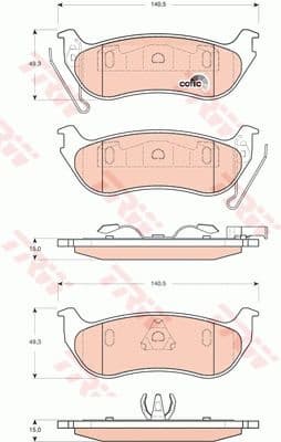 Brake Pad Set, disc brake COTEC GDB4139