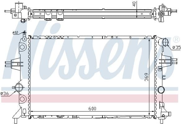Radiator, engine cooling 63249A