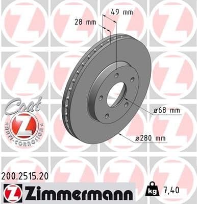 Brake Disc COAT Z 200.2515.20