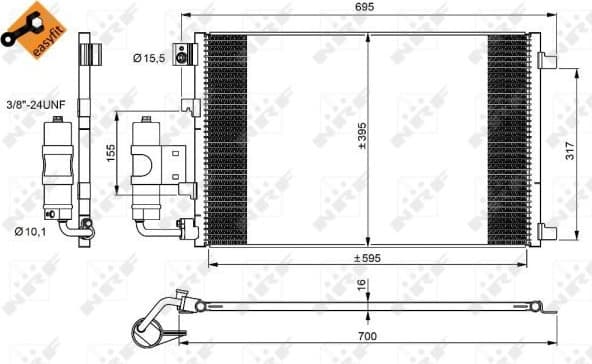 Condenser, air conditioning EASY FIT 350042 - image 2