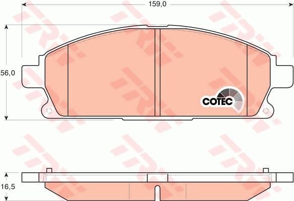 Brake pads front, Top Quality GDB3293