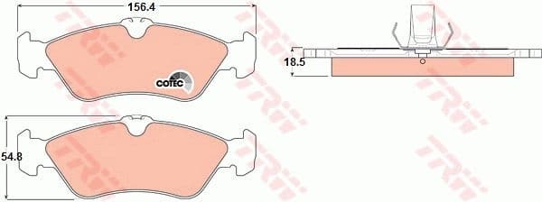 Brake Pad Set, disc brake COTEC GDB1263