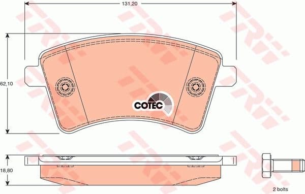 Brake pads rear, Top Quality GDB1785