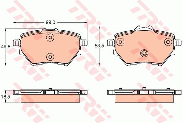 Brake pads rear, Top Quality GDB2036