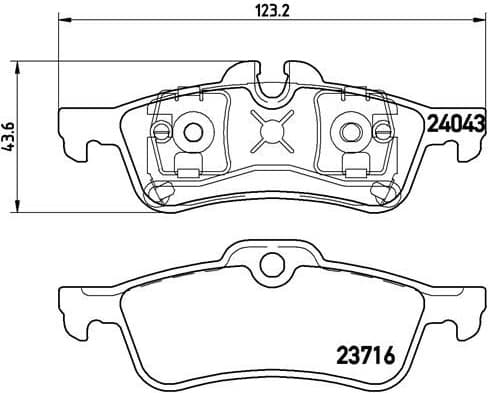 Brake pads rear, Top Quality P06032