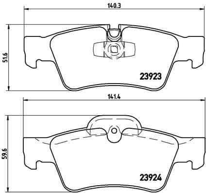Brake pads rear, Top Quality P50064