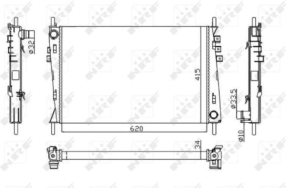 Radiator, engine cooling 53782