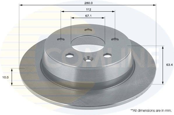 Brake disc, 1pcs REAR ADC1613 - image 2