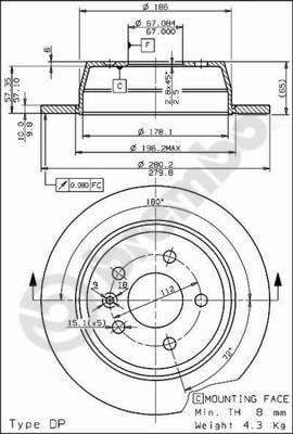 Brake Disc PRIME LINE 08.6968.10