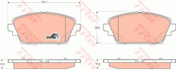 Brake Pad Set, disc brake COTEC GDB3227