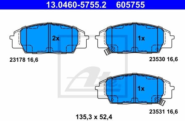 Brake Pad Set, disc brake 13.0460-5755.2 - image 2