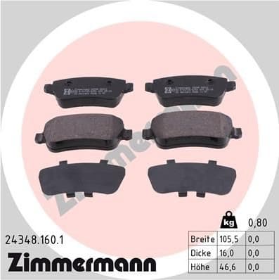 Brake Pad Set, disc brake 24348.160.1