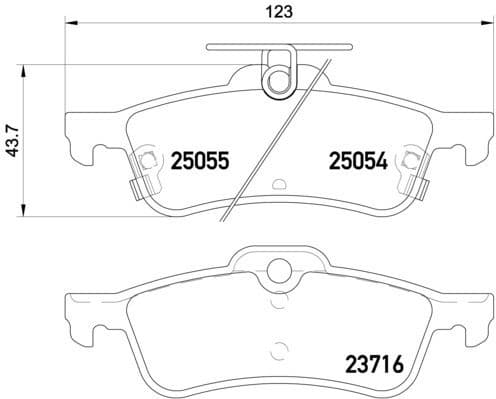 Brake pads rear, Top Quality P28070