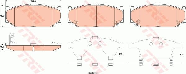 Brake Pad Set, disc brake GDB3522