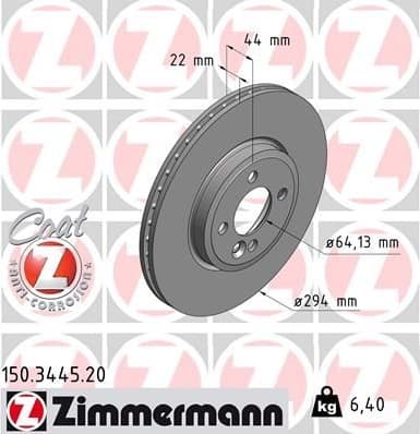 Brake Disc COAT Z 150.3445.20