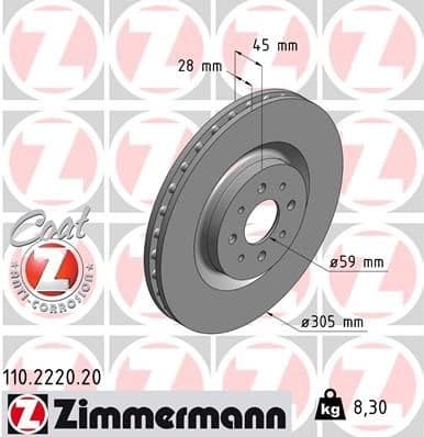 Brake Disc COAT Z 110.2220.20