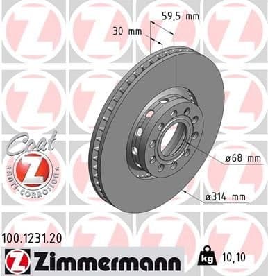 Brake Disc COAT Z 100.1231.20