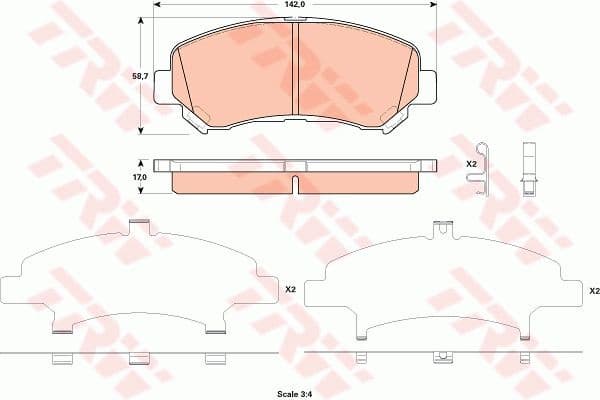 Brake Pad Set, disc brake GDB3521