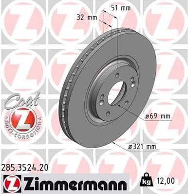 Brake Disc COAT Z 285.3524.20