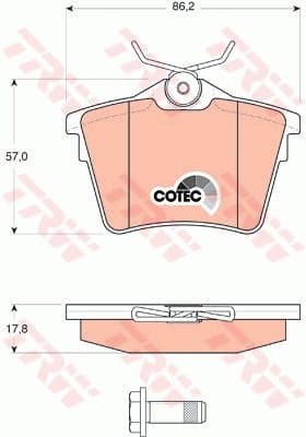 Brake pads rear, Top Quality GDB1596