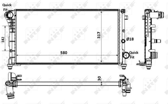 Radiator, engine cooling 58237