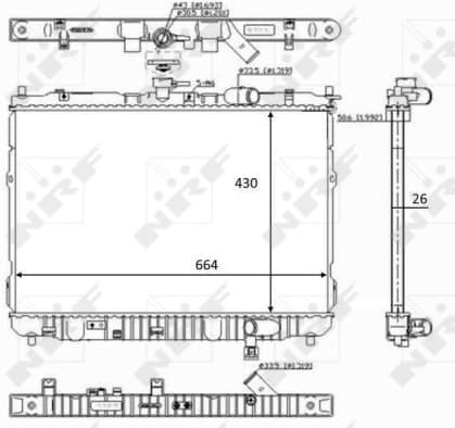 Radiator, engine cooling 59046