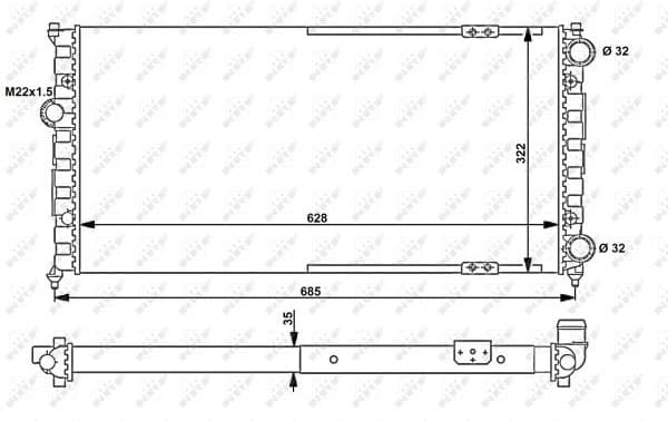 Radiator, engine cooling 58095