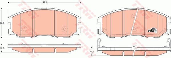 Brake pads front, Top Quality GDB1715