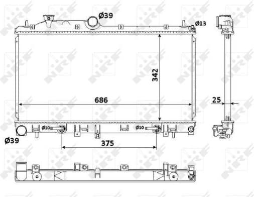 Radiator, engine cooling 53886