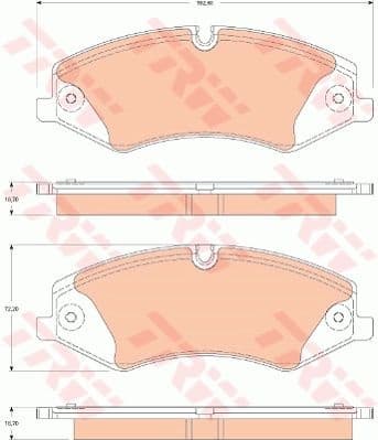 Brake pads front, Top Quality GDB1825