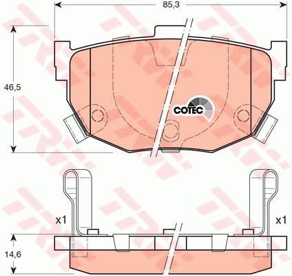 Brake Pad Set, disc brake COTEC GDB3170