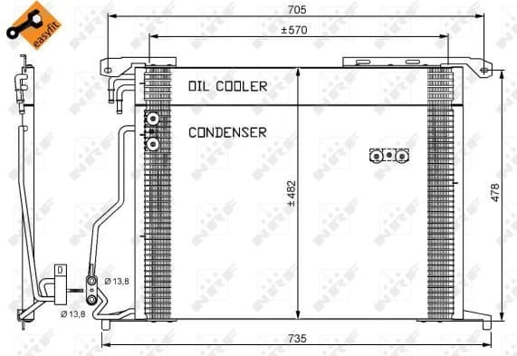Condenser, air conditioning EASY FIT 35578