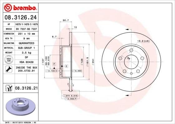 Brake Disc PRIME LINE - UV Coated 08.3126.21 - image 2