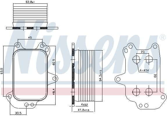 Oil Cooler, engine oil ** FIRST FIT ** 90966