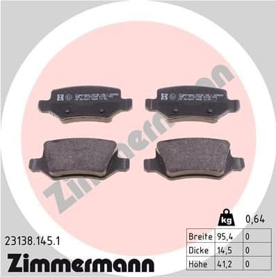 Brake Pad Set, disc brake 23138.145.1
