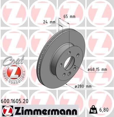 Brake Disc COAT Z 600.1605.20